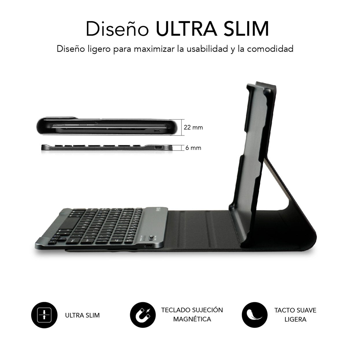 EAN 8436586742072 - SUBBLIM SUBKT3-BTL200 teclado para móvil QWERTY Español Bluetooth Negro imagen 2