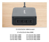 Manhattan 4-Port Gan Usb Power Delivery-Lademation 240w