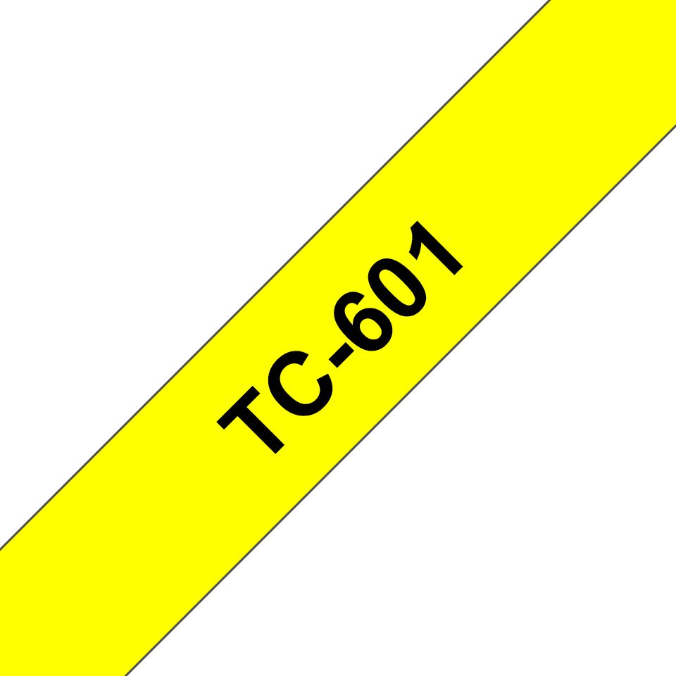 EAN 4977766050616 - Brother TC-601 cinta para impresora de etiquetas Negro sobre amarillo imagen 1