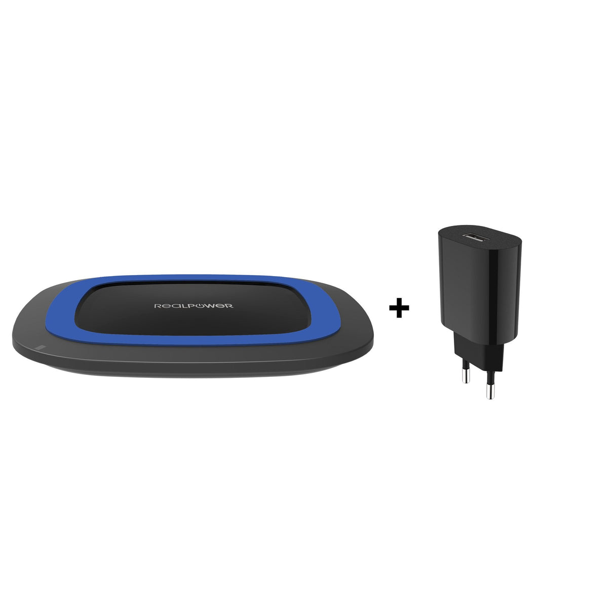Realpower Freecharger-10 Negro/Azul, Estación De Carga Inalámbrica Qi