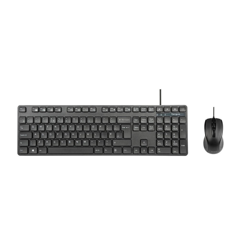 Targus Juego De Teclado Y Ratón Combo Full Size Antimicrobiano Usb Qwerty Reino Unido Negro