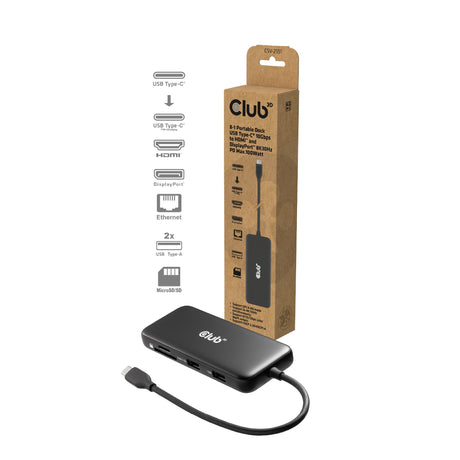EAN 8719214473488 - CLUB3D CSV-2551 base para portátil y replicador de puertos Alámbrico USB Tipo C Negro imagen 3