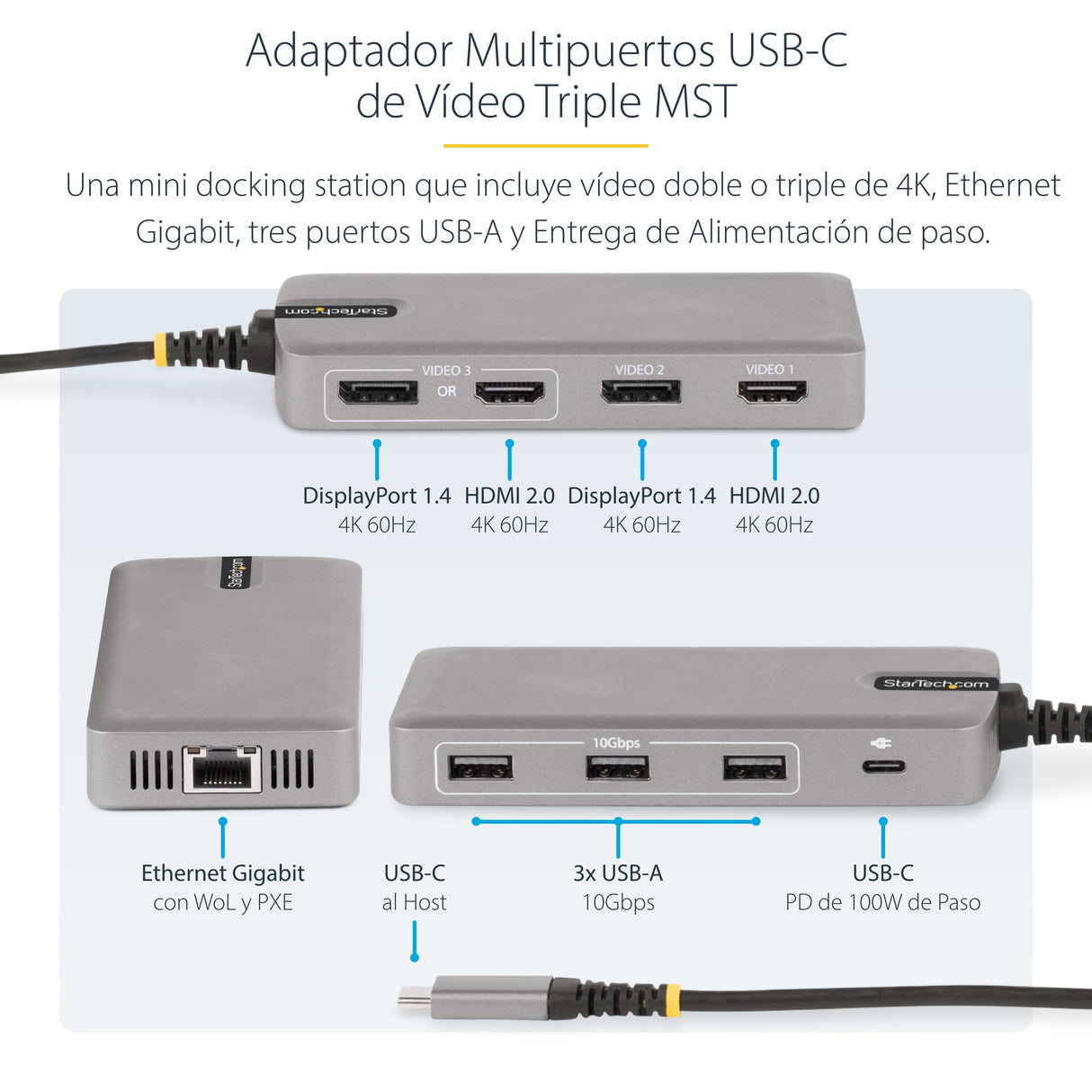 EAN 0065030896078 - StarTech.com 117B-USBC-MULTIPORT base para portátil y replicador de puertos Alámbrico USB 3.2 Gen 2 (3.1  imagen 11