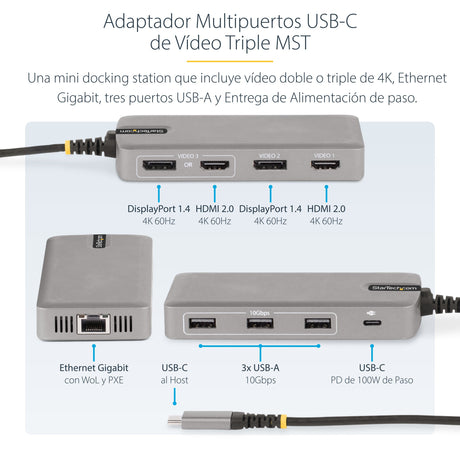 EAN 0065030896078 - StarTech.com 117B-USBC-MULTIPORT base para portátil y replicador de puertos Alámbrico USB 3.2 Gen 2 (3.1  imagen 11