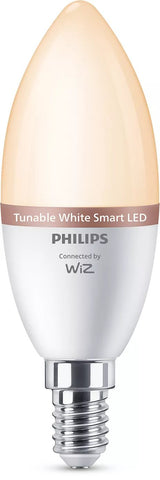 Bombilla  Inteligente Wifi Wiz Philips C37 E14 4.9w 470lm Blanco Sintonizable, Pack De 3