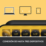EAN 5099206101272 - Logitech 920-010728 teclado Universal RF Wireless + Bluetooth QWERTY Español Negro, Gris, Amarillo imagen 12