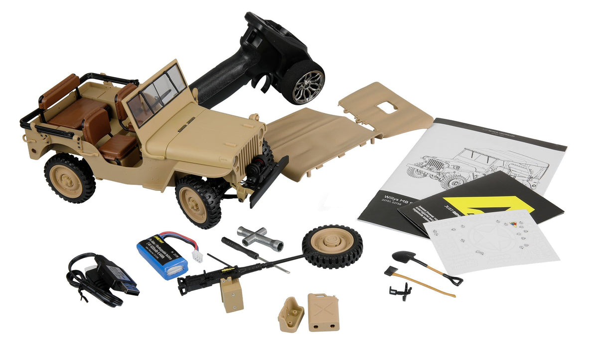 Amewi Jeep Willys Placa Base Scale Crawler 4wd 1:14 Rtr Sand 14+