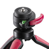 Mantona 21408 Tripode Smartphone/Cámara Digital 3 Pata(S) Negro, Rojo