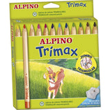 Alpino Lápices De Colores Trimax 177mm + Sacapuntas Estuche De 12 C/Surtidos