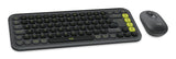 Teclado Ingles + Ratón Logitech Pop Icon Bluetooth Qwerty Internacional De Ee.Uu. Granito, Verde