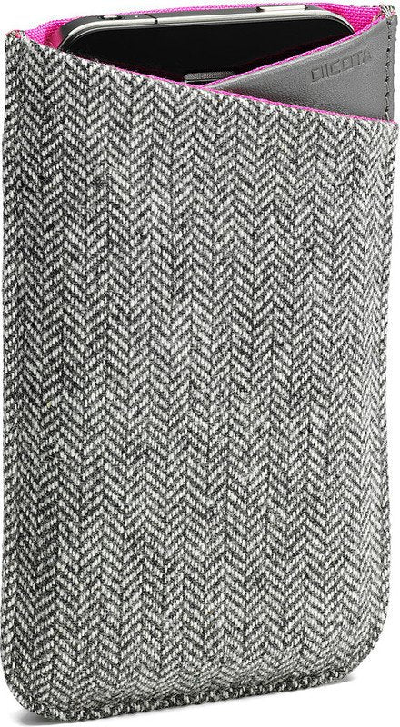 Löv Sleeve Funda Para Teléfono Portable Cuir/Laine Gris/Rose