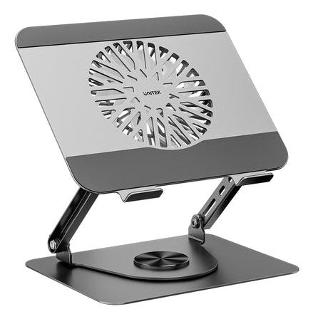 Unitek Ot1098agy01 Adjustable Laptop Stand With Detachable Cooling Fan Silver