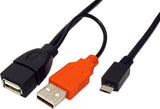 Roline Usb 2.0 Y-Cable 2x Typ A St   Bu - Micro B St 1m