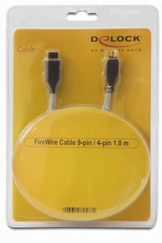 Delock Cable Firewire 9 Pin Macho > 4 Pin Macho 1 M