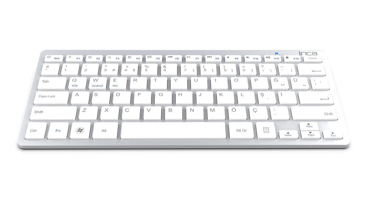 Teclado Aleman  Inca Ibk-569bt Bluetooth Metálico, Plata