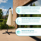Black Forest Parasol Ogrodowy Z Boczkami Na Wysiegniku 3m Duzy Bezowy L-0713n
