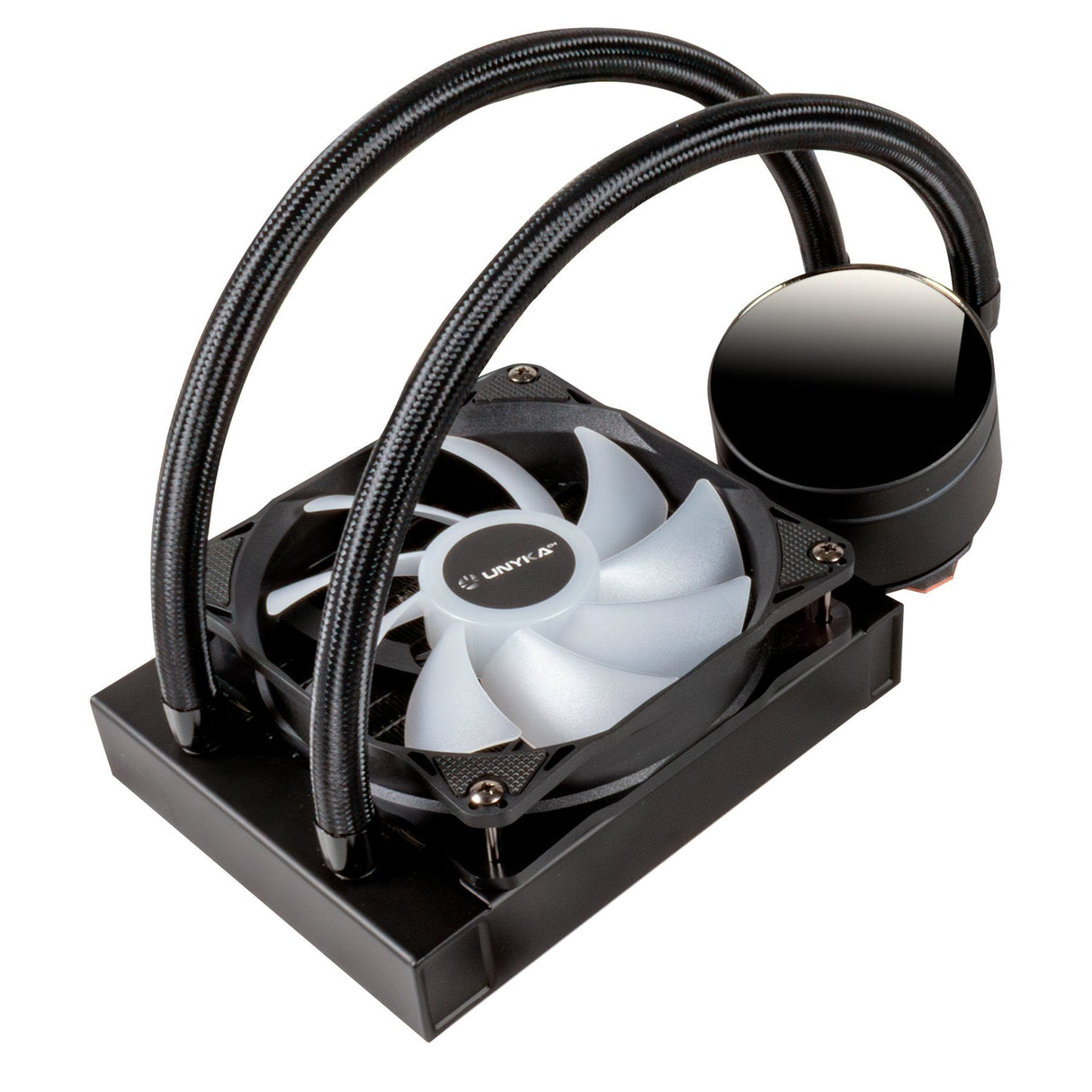 Unykach Aquastorm 120 Kit De Refrigeracion Liquida - Ventilador De 120mm - Iluminacion Rgb - Visualizacion Temperatura Cpu - Tubo De 335mm