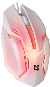 Raton Gaming Defender Cyber Mb-560l Blanco 7-Colores Luz De Fondo