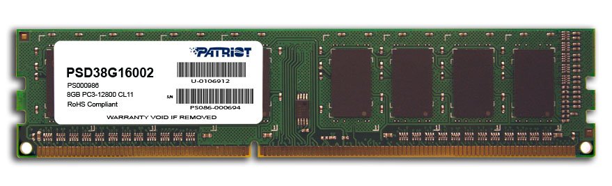 EAN 0815530013150 - Patriot Memory Signature Line PSD38G16002 módulo de memoria 8 GB 1 x 8 GB DDR3 imagen 1