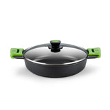 Cacerola Baja Prior Bra A400528 Ø28cm 3.1l Espesor 5.5mm Aluminio Fundido Teflón Antiadherente Tapa Vidrio Templado