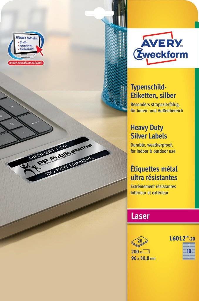 Avery Zweckform Tamaño A4 96 X 50,8 Mm Plateado