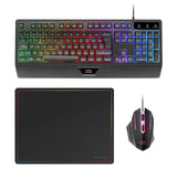 Mars Gaming Mcp124 Combo Gaming 3en1 - Teclado H-Mech Rgb - Raton 3200 Dpi Switches Huano - Alfombrilla Nanotextil