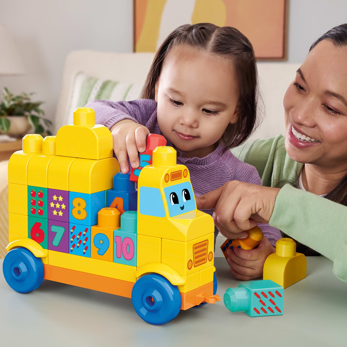 Autobus Numeros Encajables Mega Bloks 45pzs