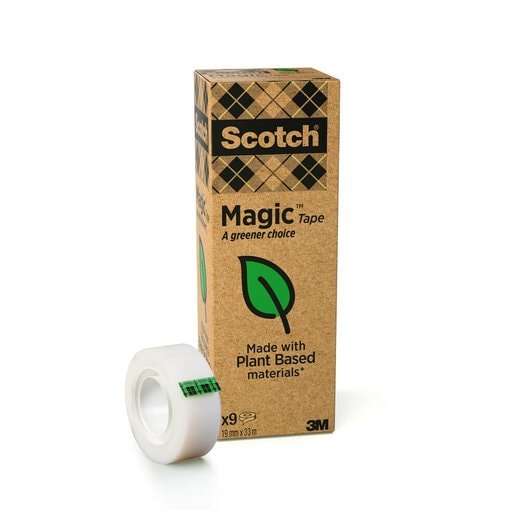 Scotch Magic Cinta Adhesiva Invisible Ecológica Rollo  19mm X 33m Caja 9u