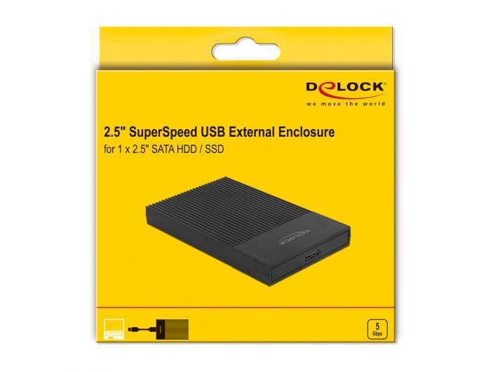 Delock Caja Externa Para Sata Hdd Ssd De 2.5" Con Superspeed Usb Tipo Micro-B Hembra - Sin Herramientas