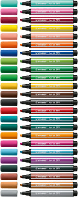 Stabilo Pen 68 Max Arty Pack De 4 Rotuladores - Punta De Fibra Biselada - Trazo Entre 1-5mm Aprox. - Tinta A Base De