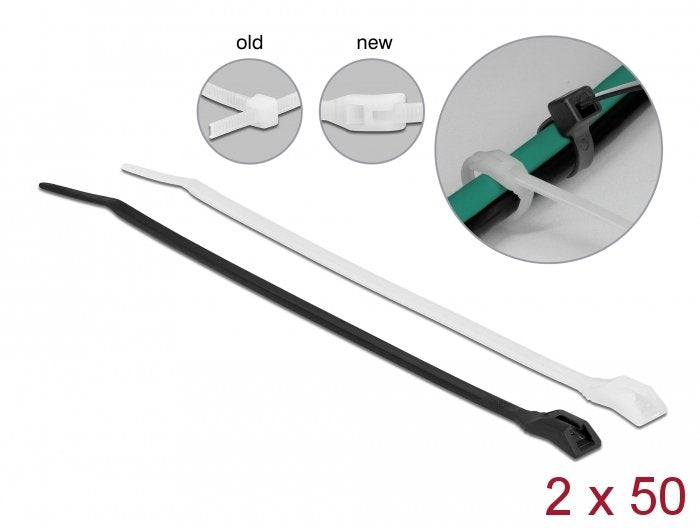 Delock Brida Para Cables Con Cabeza Plana La 280 X An 3,6 Mm 100 Piezas