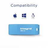 Usb Flash Drive Neon Usb 3.0 Blue 64gb