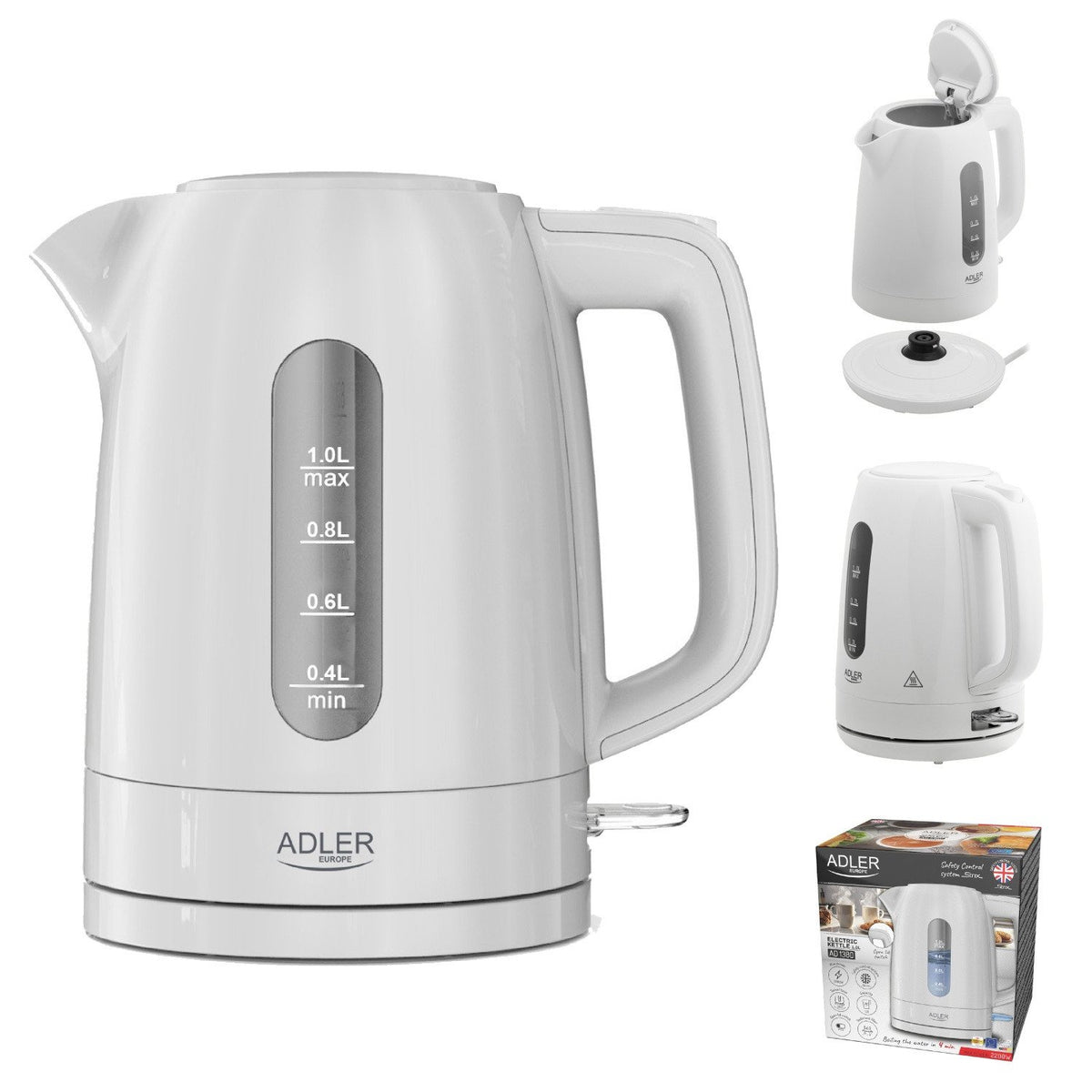 EAN 5905575907998 - Adler AD 1380W tetera eléctrica 1 L 2220 W Blanco imagen 20