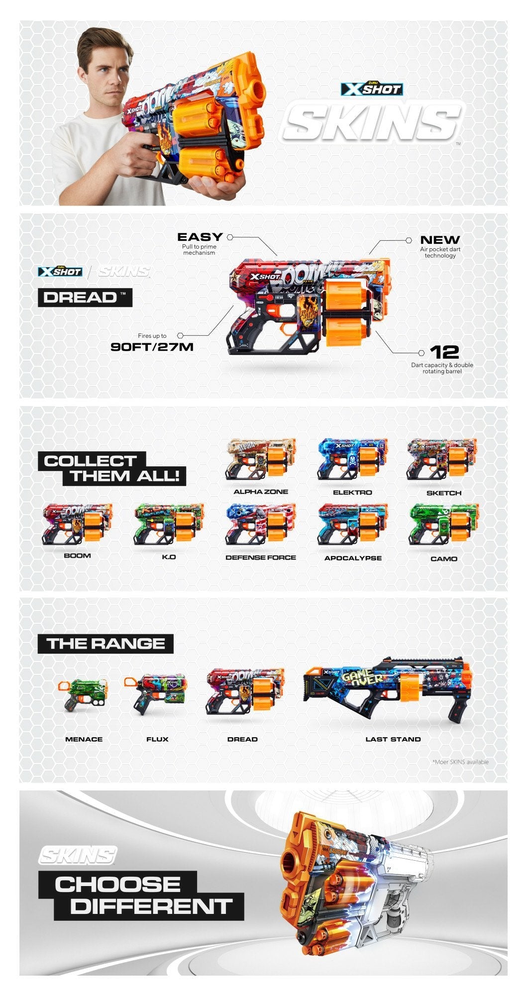 Lanzador Zuru X-Shot - Apocalipsis Aterrador, Dart Blaster
