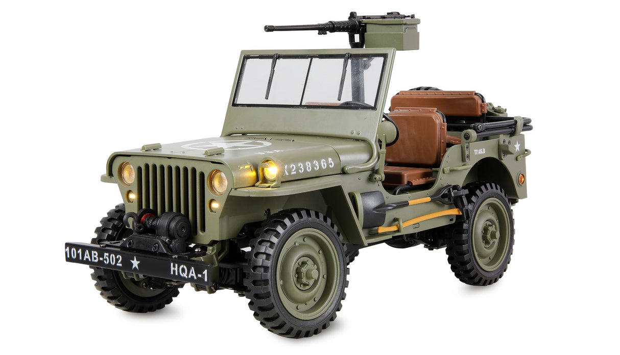 Amewi Jeep Willys Placa Base Scale Crawler 4wd 1:14 Rtr Verde 14+