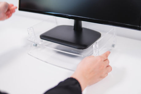 EAN 8717399990080 - BakkerElkhuizen Q-riser 130 76,2 cm (30") Escritorio Transparente imagen 7