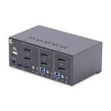 Startech Switch Kvm De 2 Puertos Displayport Para 2 Monitores 4k60hz