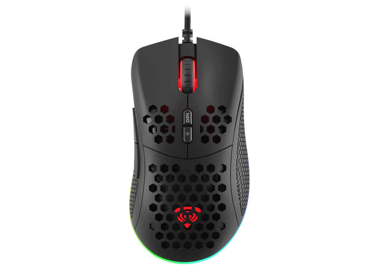 Krypton 555 8000dpi (Paw3333) Ratón Rgb Retroiluminación Negra