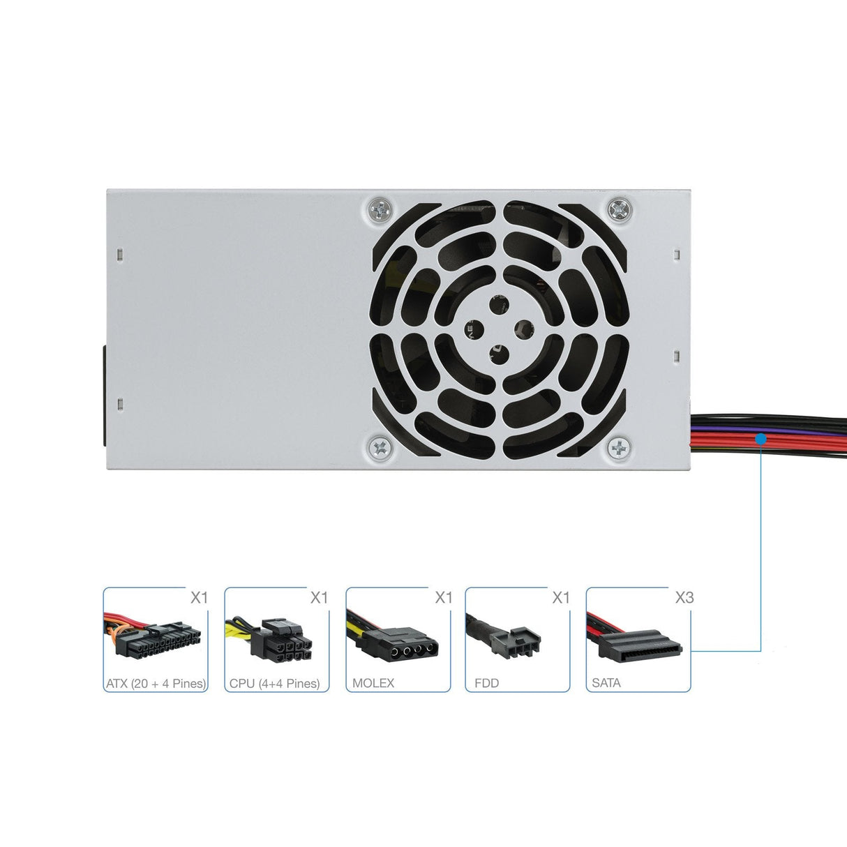 Tooq Ecopower Fuente De Alimentacion 500w Tfx 1.3 12v - Pfc Activo - Ventilador 80mm