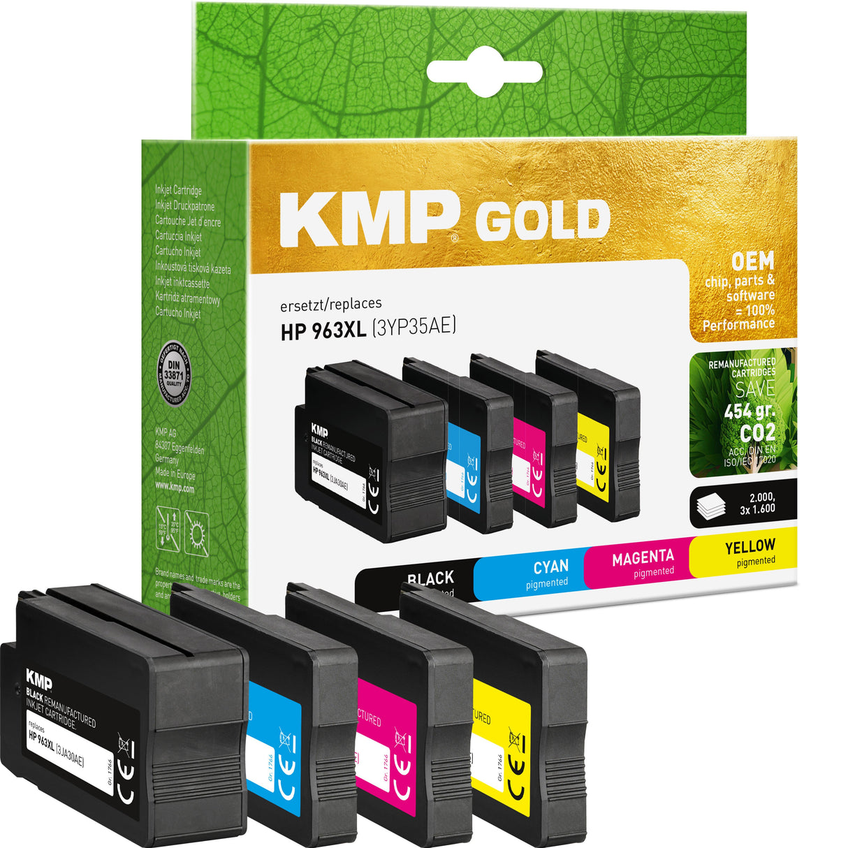 EAN 4011324002072 - KMP 1766,6005 cartucho de tinta 4 pieza(s) Compatible Alto rendimiento (XL) Negro, Cian, Magenta, Amarill imagen 1
