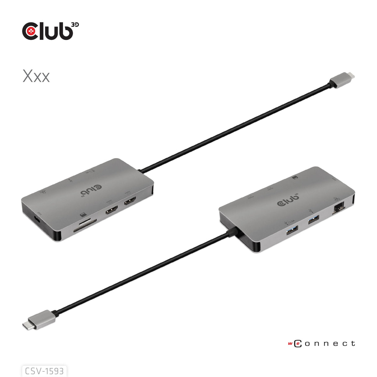 Club-3d Multistream Hub Usb 3.2 Gen1 Usb-C-> 2xhdmi, 2xusba, 1xsd, 1xmsd, 1xrj