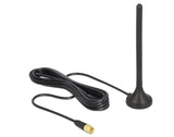 Delock Gsm   Umts   Lte Antenne Sma Stecker 2,5 Dbi Starr Omnidirektional Mit Magnetischem Standfuss Und Anschlusscable Rg-174 3 M Outdoor Schwarz