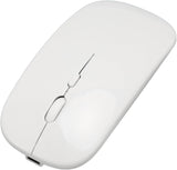Raton Inalámbrico Recargable 2 En 1 Bluetooth + Usb 2.4g 1600 Dpi Ergonómico Blanco