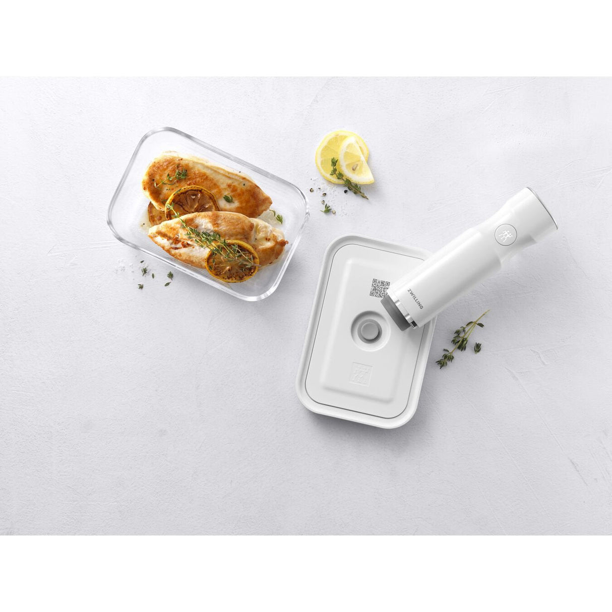 Taper Zwilling Vakuumbox, L Borosilikatglas Blanco Premium
