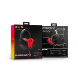 Auricular + Mic Energy Gaming Esg 4 Surround 7.1 Usb Black/Red