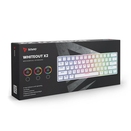 EAN 5901986048749 - Savio WHITEOUT X2 BLUE teclado Universal USB QWERTY Blanco imagen 7