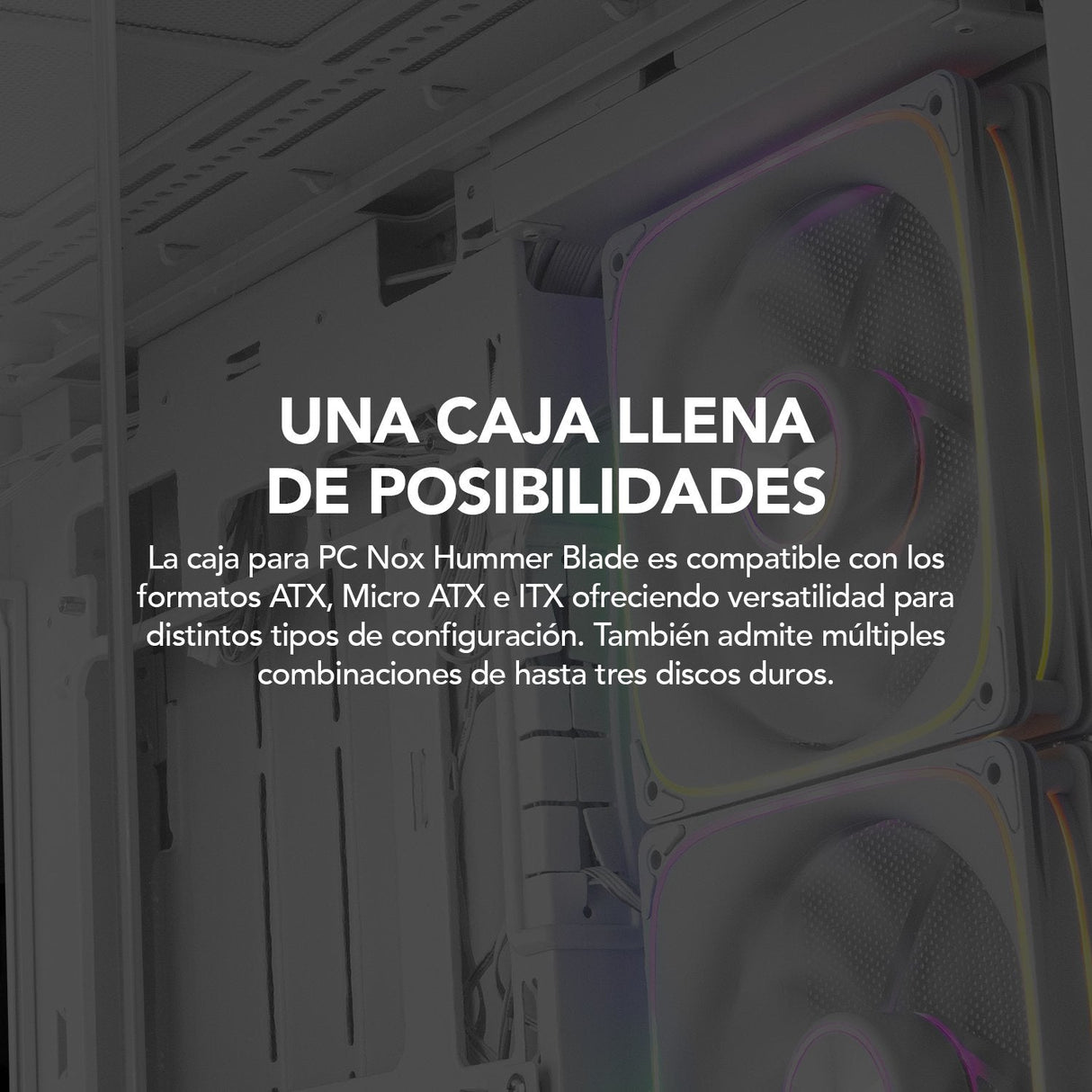 Caja Pc Gaming Semitorre Nox Hummer Blade Blanca