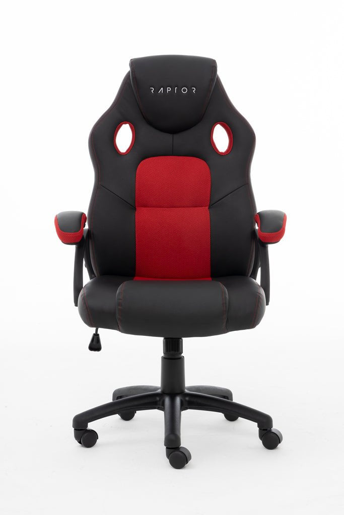 Silla Gaming Raptor Gs-40 Pu + Tela Negro Rojo
