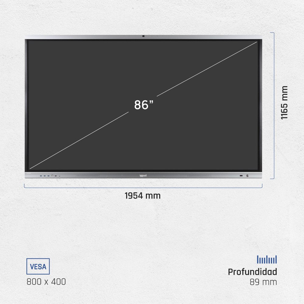EAN 8435364318829 - iggual Orchid 86" Webcam Panel plano interactivo 2,18 m (86") LED Wifi 400 cd / m² 4K Ultra HD Negro Pant imagen 12