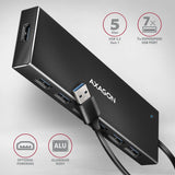 EAN 8595247907035 - Axagon HUE-F7A 7x USB 3.2 Gen 1 ALU FLAT hub micro power IN 1m USB-A USB 3.2 Gen 1 (3.1 Gen 1) Type-A 500 imagen 2